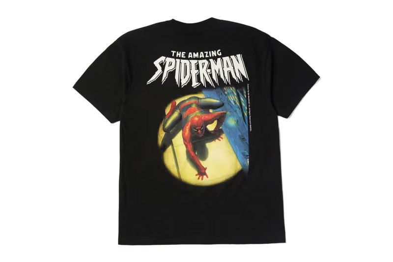 HUF x Marvel Spider-Man capsule collection featuring graphic hoodies, work jackets, and three-finish skate decks with comic-inspired artwork - detail view 4