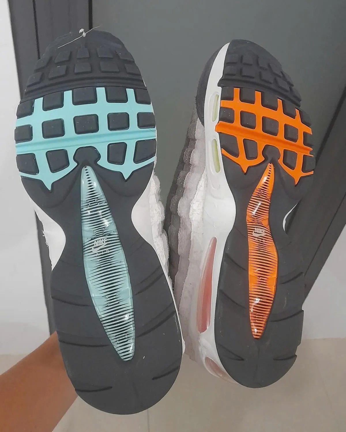 Nike Air Max 95 Big Bubble in Greedy colorway, showing the ribbed exoskeleton upper and enlarged Air Max unit - detail view 2