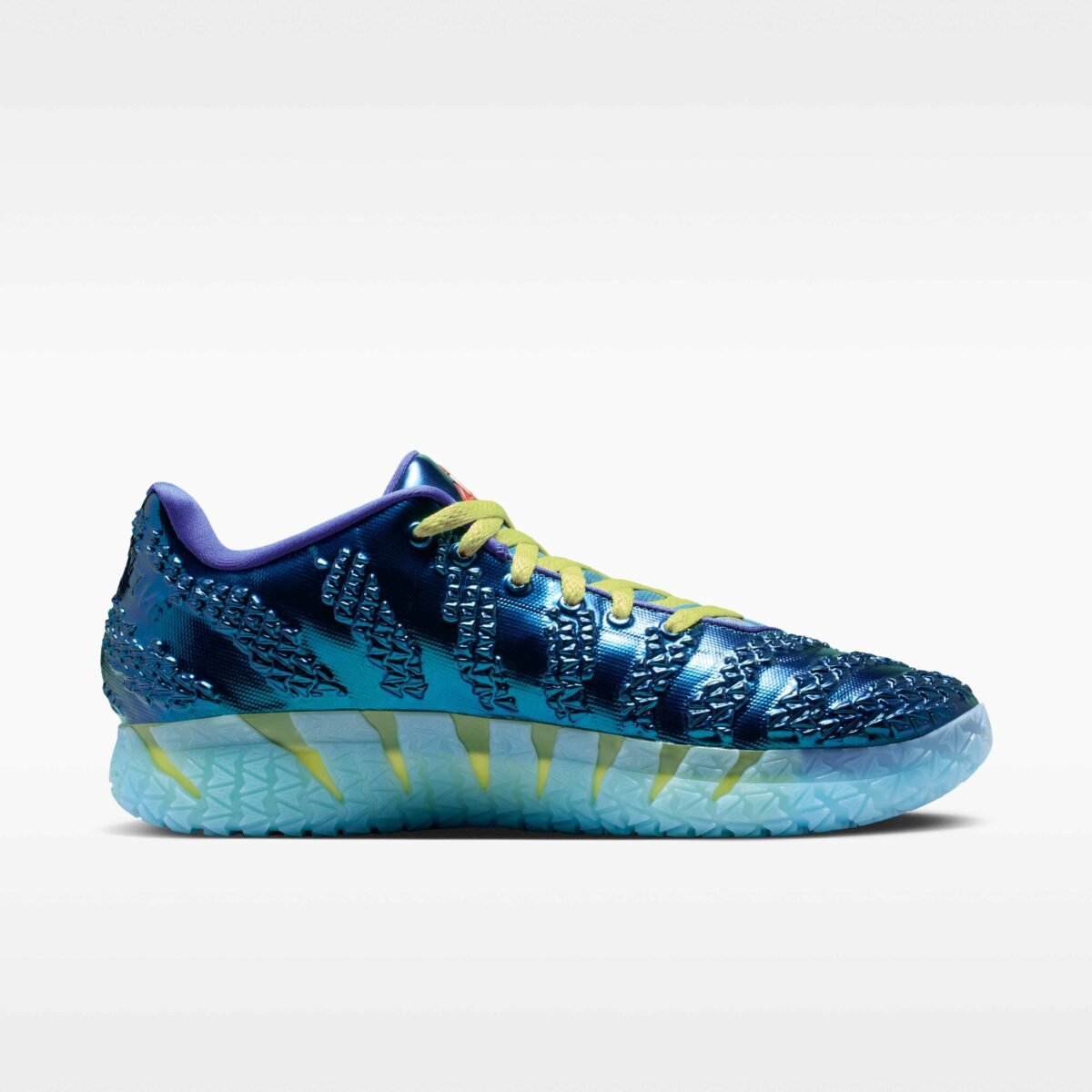 Nike Ja 3 'Uncle Phil' colorway in side profile view, showcasing the model's signature angular silhouette and ankle collar design - detail view 3
