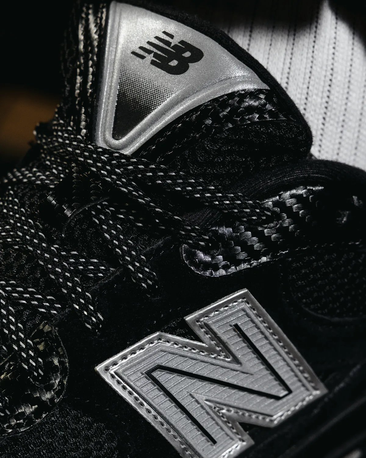New Balance 2010 Carbon in black with carbon fiber accents and reflective 3M detailing, DTLR exclusive release - detail view 1