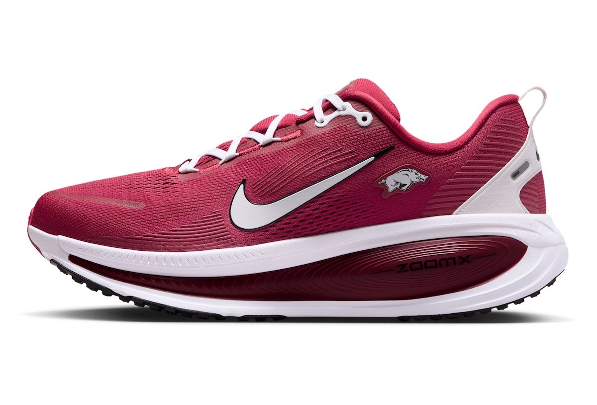 Nike Vomero 18 NCAA collection showing multiple school colorways with mesh uppers and team-specific color blocking - detail view 5