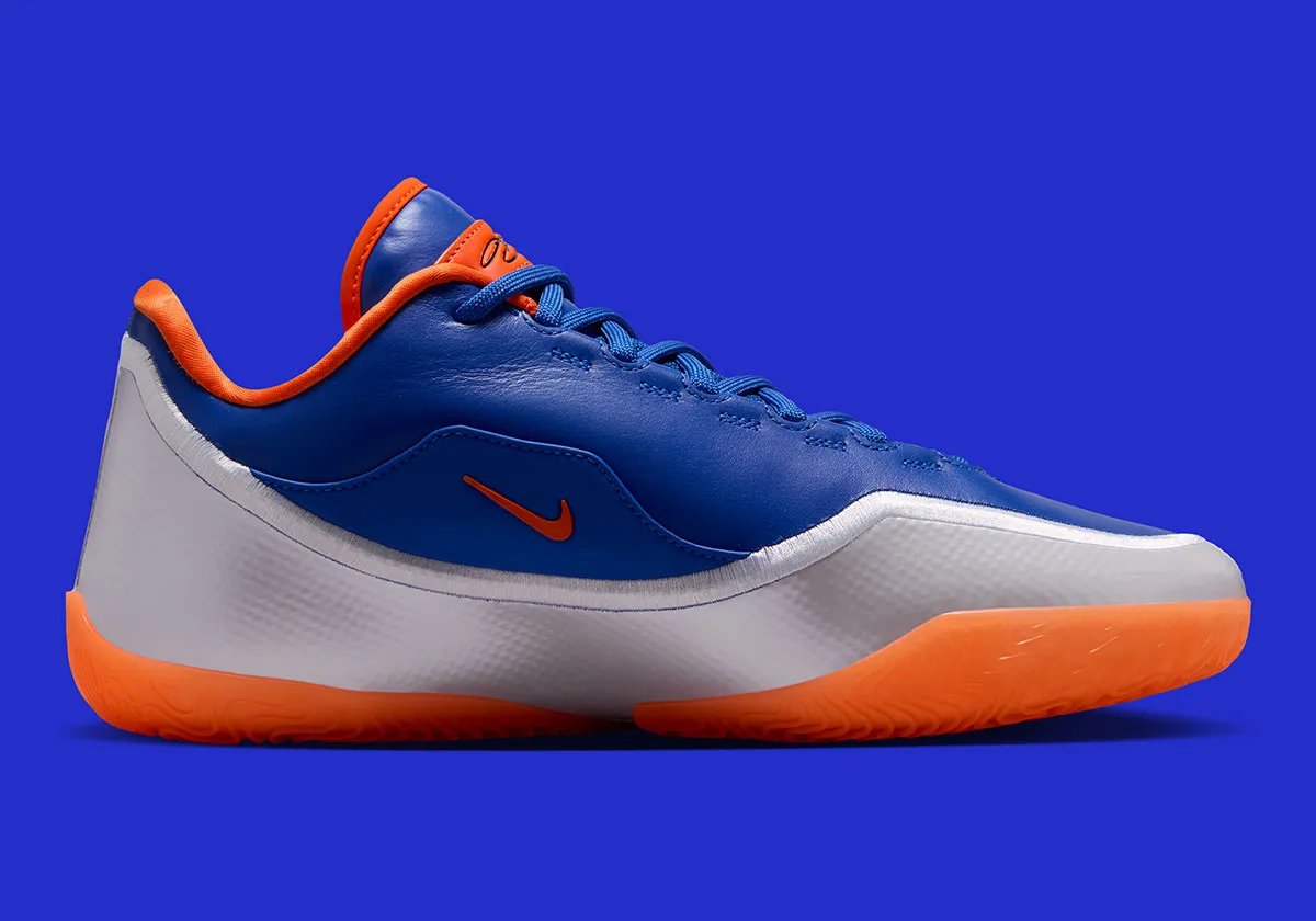 Nike LeBron 23 Hardwood Classic in bright orange and royal blue, inspired by Cleveland Cavaliers throwback uniforms from the late 1980s and early 1990s - detail view 2