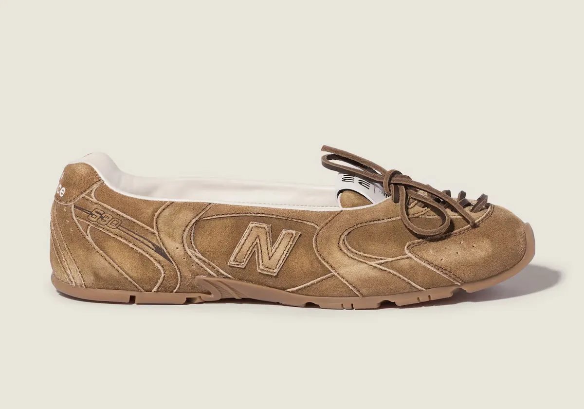 Miu Miu x New Balance 530 Arrives as Luxury Ballet Sneaker - detail view 3