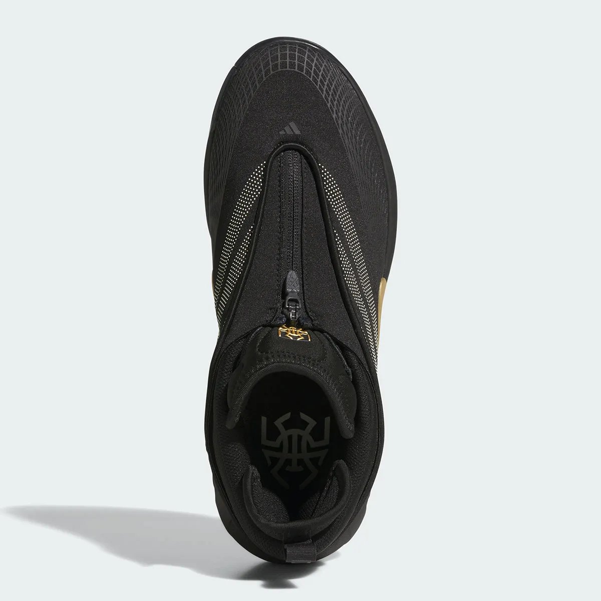 adidas DON Issue #7 in gold colorway, Donovan Mitchell signature basketball shoe - detail view 2