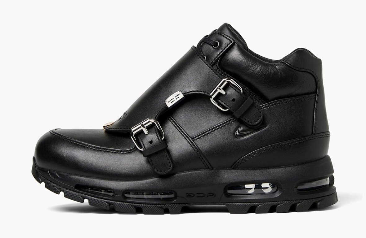 PSNY x Nike Air Max Goadome in Triple Black with oversized metal buckle hardware detail - detail view 3