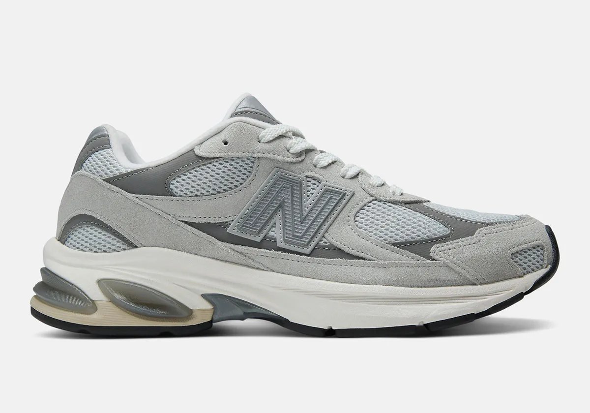 New Balance 2010 in muted Raincloud gray colorway, showcasing the silhouette's structured midsole and heel counter design - detail view 1