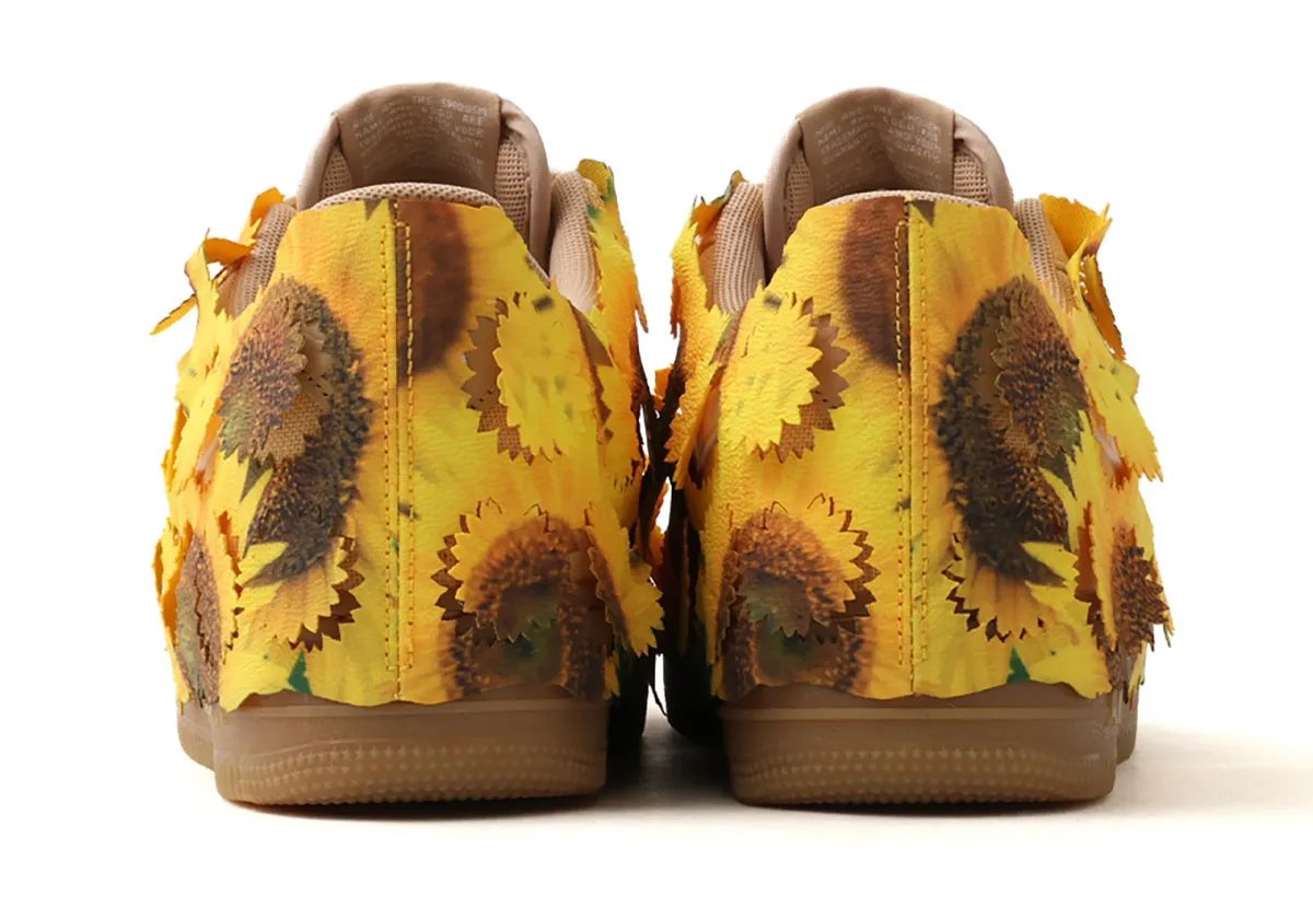 Nike Air Force 1 Low Sunflower with khaki canvas and yellow floral shroud detailing - detail view 2