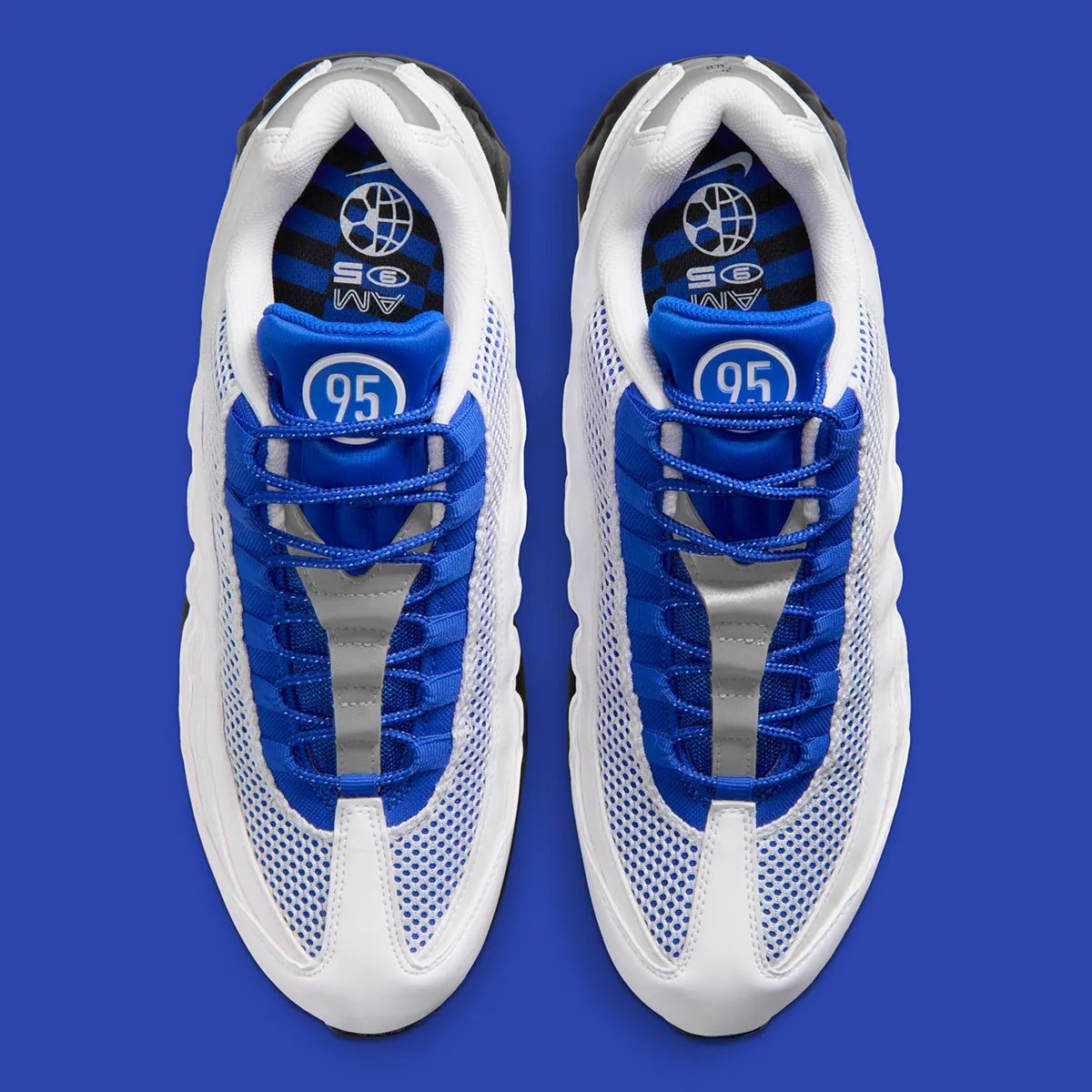 Nike Air Max 95 in Royal Blue featuring segmented air unit and wraparound cage system - detail view 3