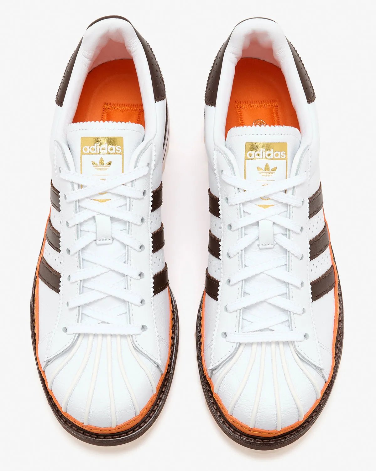 CLOT x adidas Superstar in Coffee colorway showing tonal earth-toned design - detail view 2
