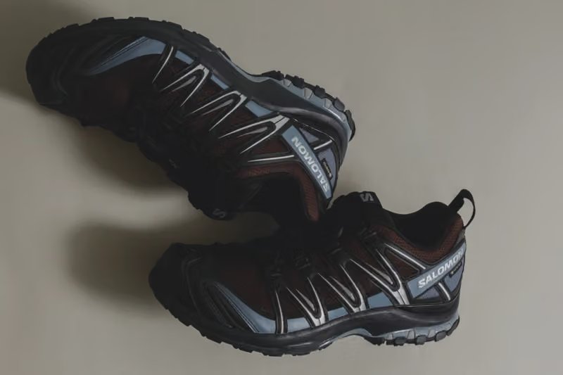 Urban Research x Salomon XA PRO 3D GTX in Brown colorway, featuring brown-to-burgundy mesh with black overlays and slate-blue accents