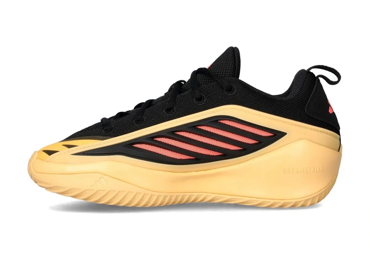 adidas Believe That in black with Acid Red and Acid Orange accents, Anthony Edwards' 'With Love' colorway - detail view 2