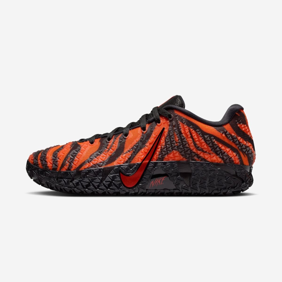 Nike Ja 3 Animal Pack Tiger colorway featuring striped tiger-inspired design on performance basketball silhouette - detail view 2
