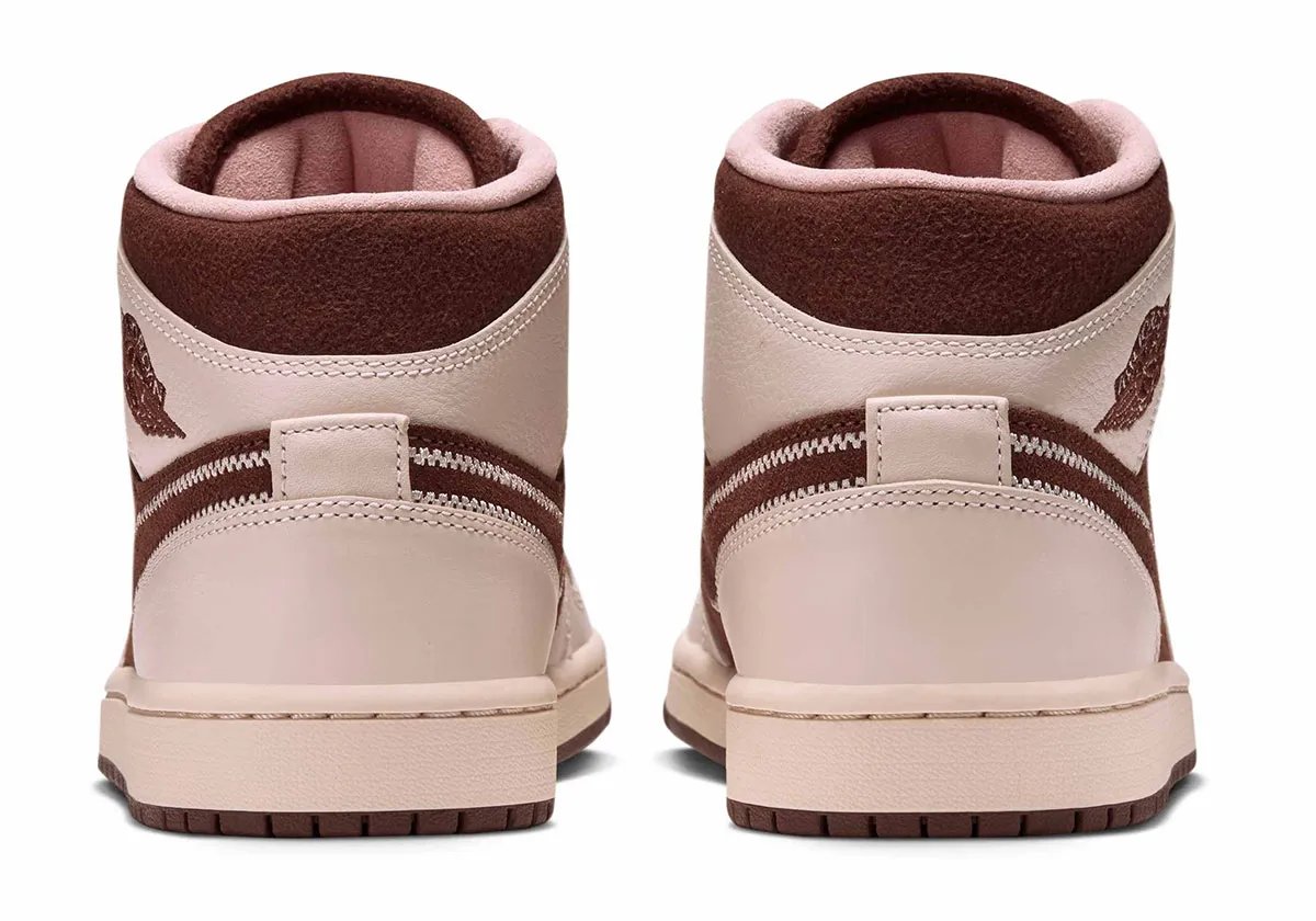 Nike Air Jordan 1 Mid in Neapolitan colorway with embroidered Swoosh detail - detail view 4