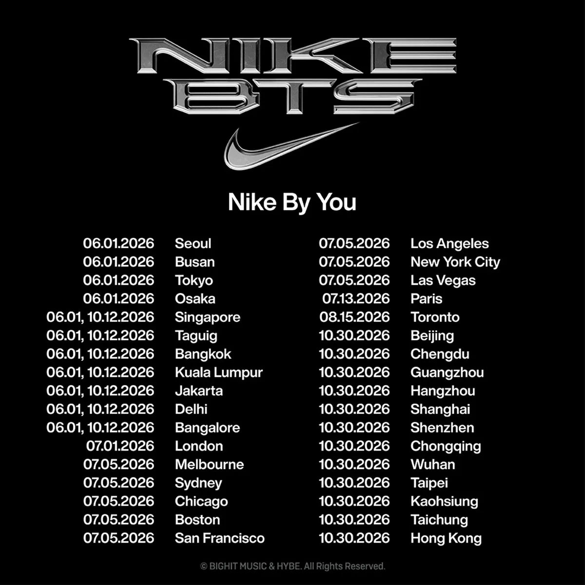 Nike x BTS partnership Nike By You customization platform and exclusive tour merchandise graphics - detail view 5