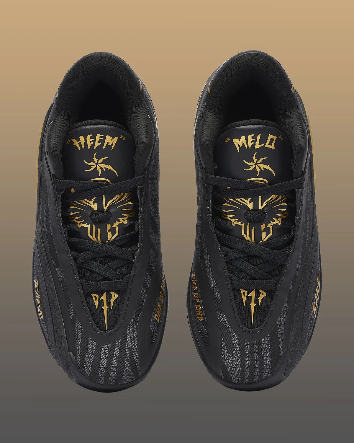 PUMA MB.06 in Black with metallic gold accents on tattoo-inspired graphics, LaMelo Ball signature model - detail view 4