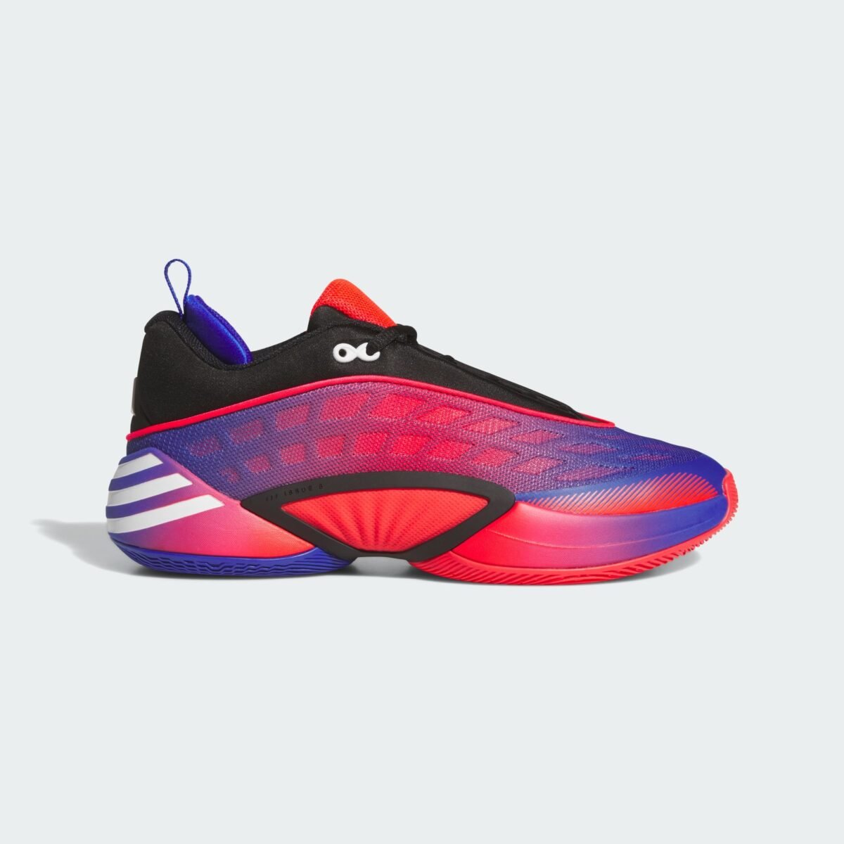 adidas D.O.N. Issue #8 Spider-Man in Core Black, Lucid Red, and Lucid Blue colorway - detail view 1