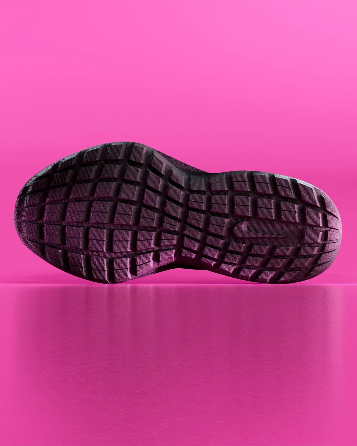 Nike Air Max 1000.2 "Pink Spell" in black with colored Air unit detail, side profile view - detail view 3