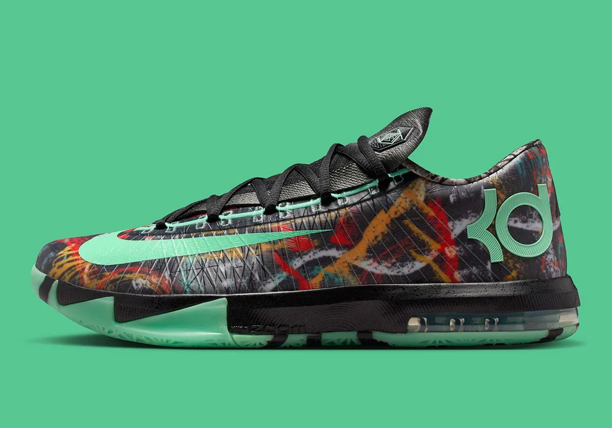 Nike KD 6 Retro All-Star colorway, side profile view showing the signature midfoot shank and cushioning geometry - detail view 1