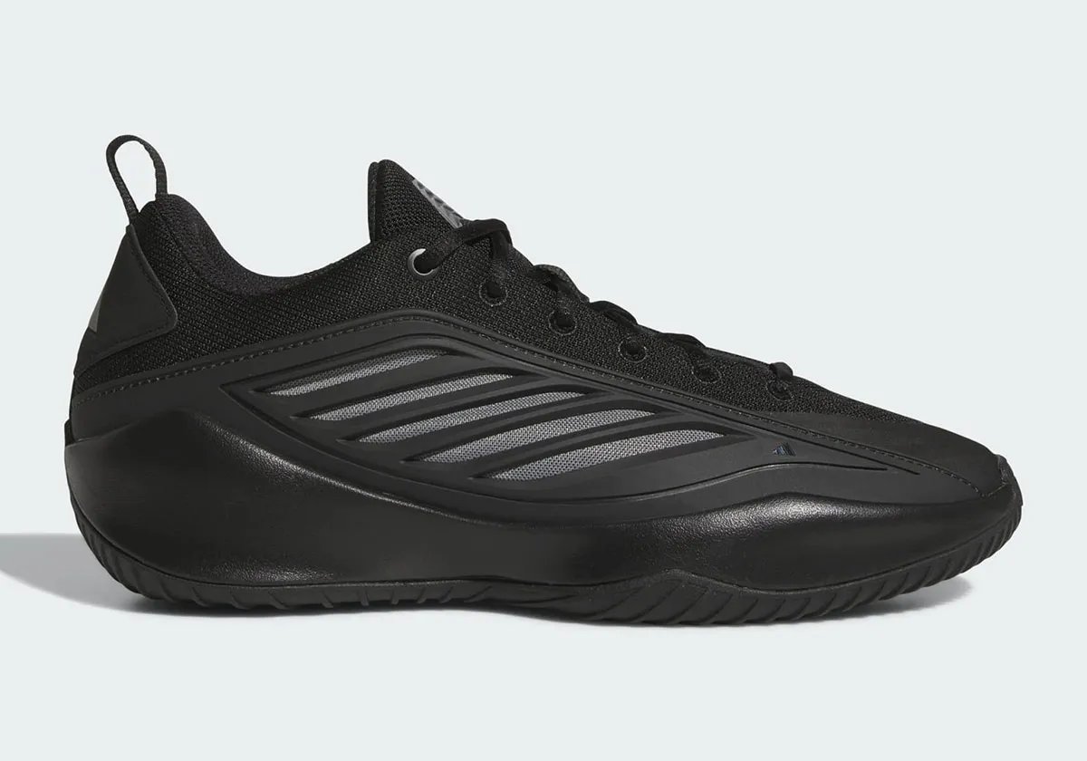 adidas Believe That in Core Black, Anthony Edwards signature takedown basketball model with ventilated TPU panels and Dreamstrike cushioning - detail view 1