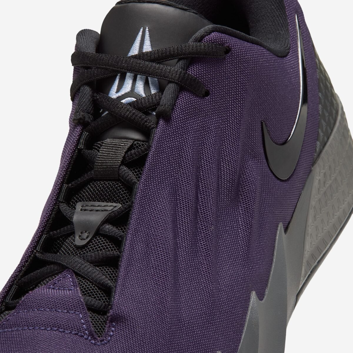 Nike Ja Twelve Time Purple Dynasty signature basketball shoe in deep purple and black colorway - detail view 5