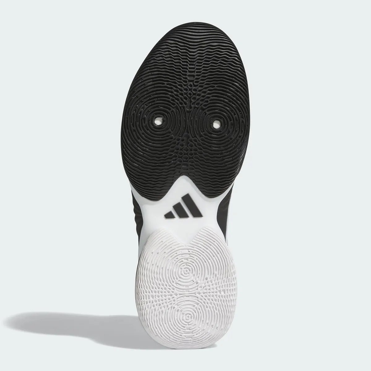 adidas D.O.N. Issue #8 'Yin and Yang' colorway showing inverted black and white design across both shoes - detail view 5