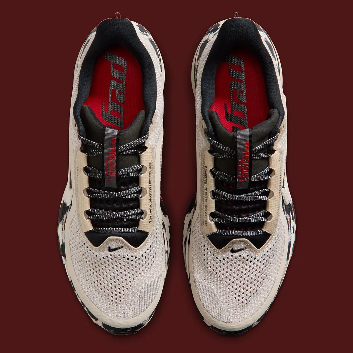 Nike Pegasus Premium in cow print with Sail pony hair Swoosh and University Red Zoom Air unit - detail view 4