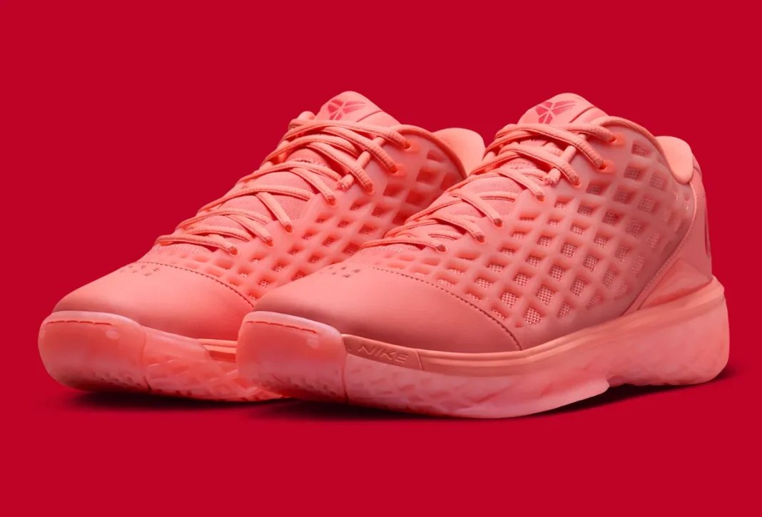 Nike Kobe 3 Low Protro in Atomic Pink monochromatic colorway, shown from multiple angles with full coverage across upper, midsole, and outsole - detail view 1