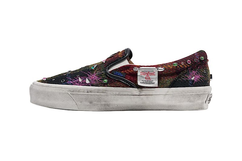 Harris Tweed x Vans Premium Collection featuring Old Skool 36, Classic Slip-On 98, and Loafer 53 with Scottish wool and metallic detailing - detail view 2