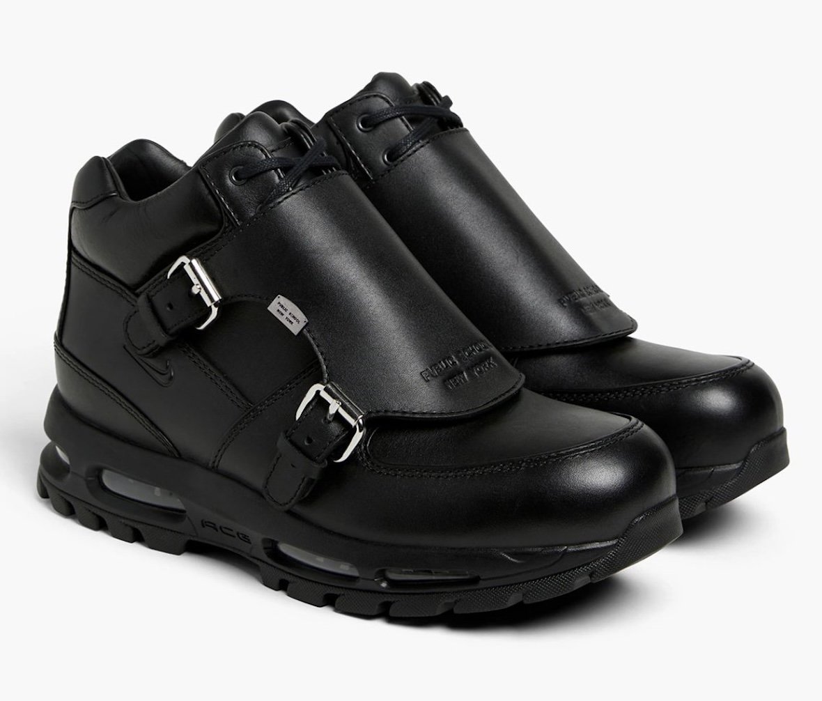 PSNY x Nike Air Max Goadome in Triple Black with oversized metal buckle hardware detail - detail view 2
