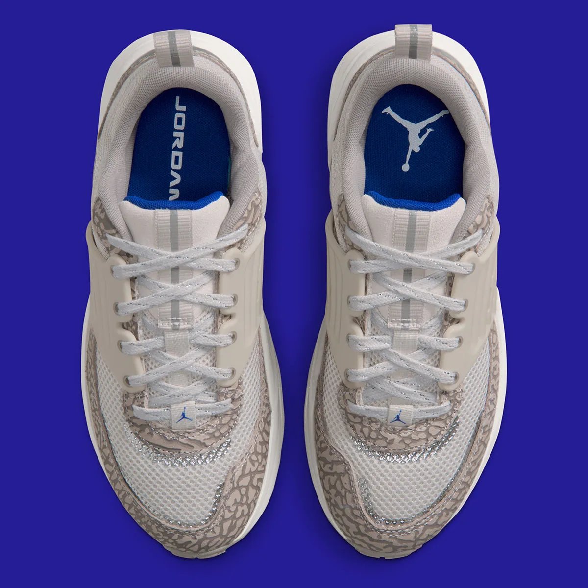 Jordan Brand Brazil soccer boot in elephant print, showcasing the all-over graphic pattern on the upper and collar - detail view 2
