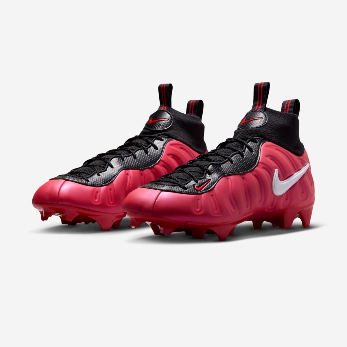 Nike Vaporposite Pro Cleat in University Red with black and white accents, shown from multiple angles - detail view 1