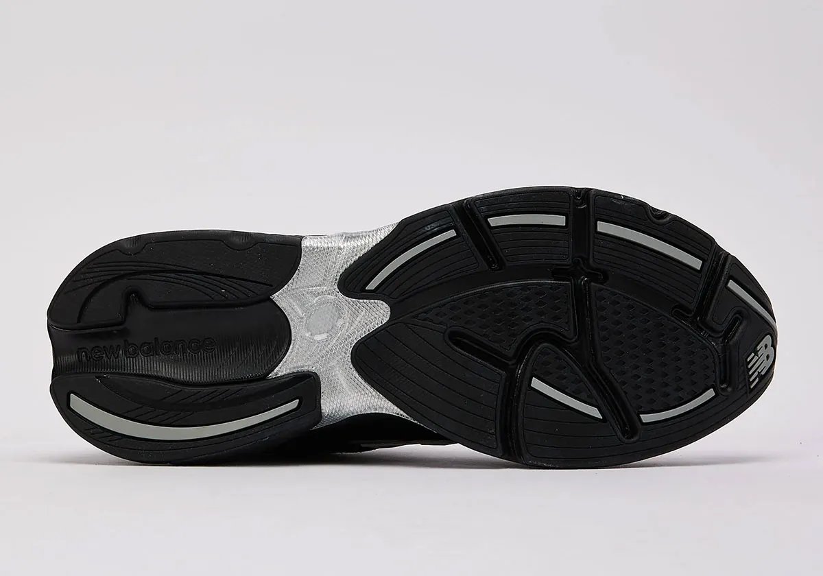 New Balance 2010 Black/Metallic Silver with carbon fiber heel and reflective 3M detailing, DTLR exclusive - detail view 3