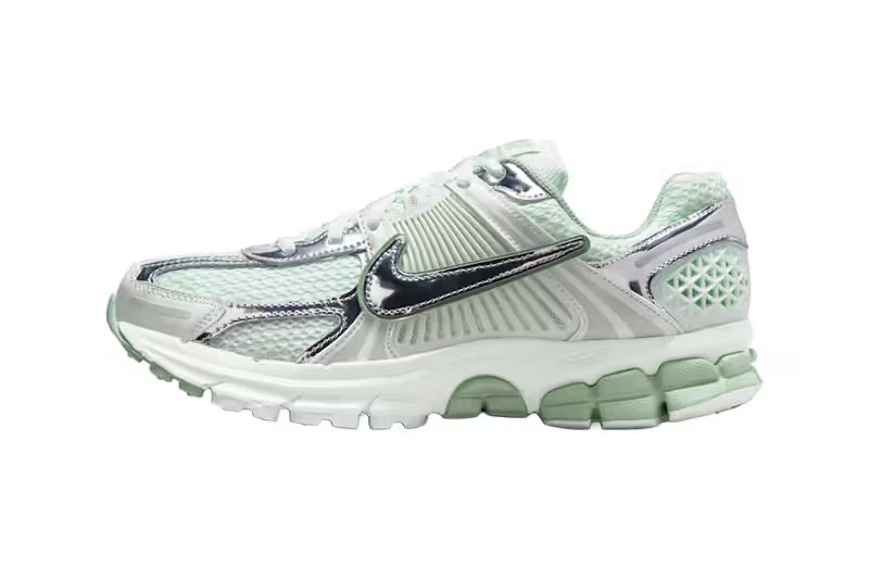 Nike Zoom Vomero 5 in Barely Green with Spruce Aura accents, women's exclusive release - detail view 2