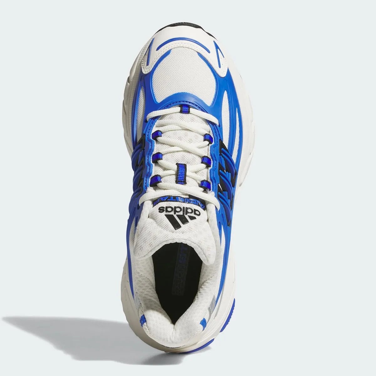 adidas Adistar XLG 2.0 in Royal Blue with white base, cerulean quarter panels, and 3D three stripes detail - detail view 3