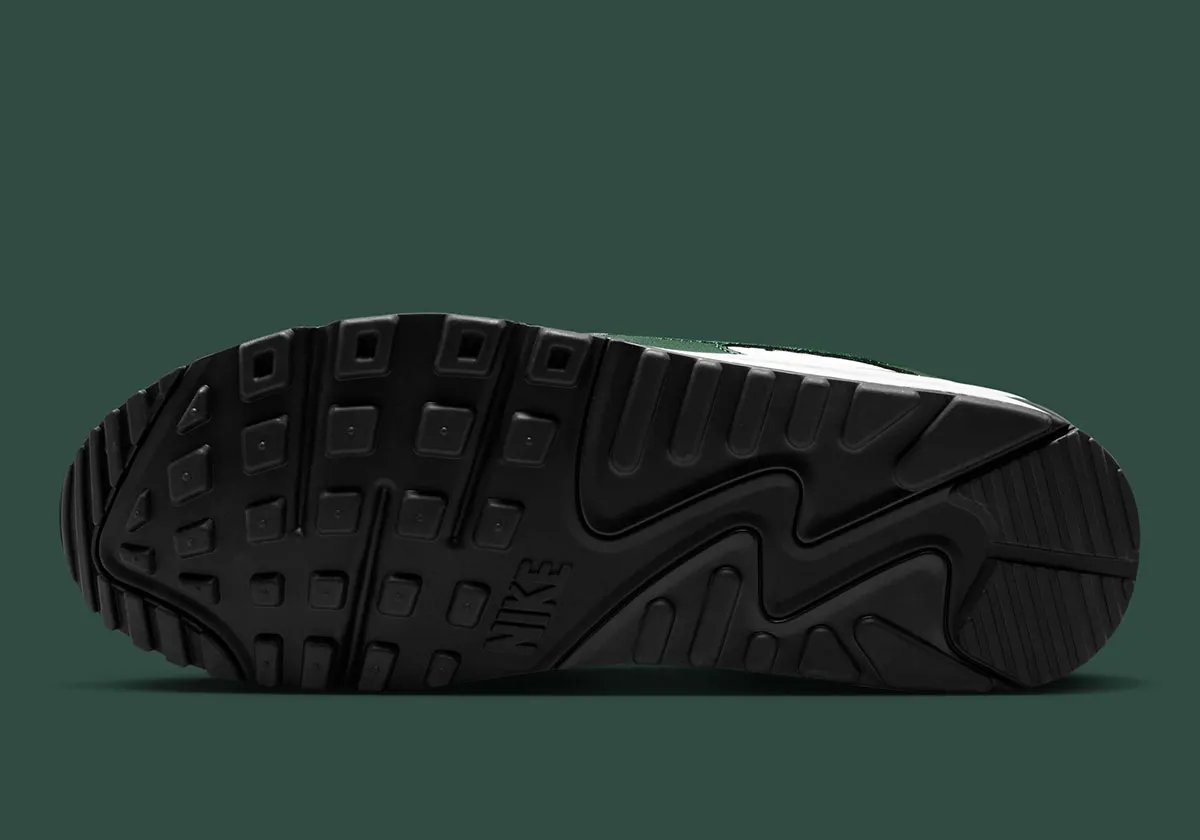 Nike Air Max 90 in Black Spruce and Vintage Green colorway inspired by Michigan State athletics - detail view 2