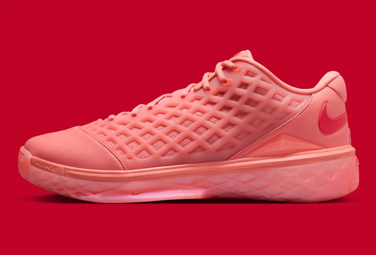 Nike Kobe 3 Low Protro in Atomic Pink monochromatic colorway, shown from multiple angles with full coverage across upper, midsole, and outsole - detail view 3