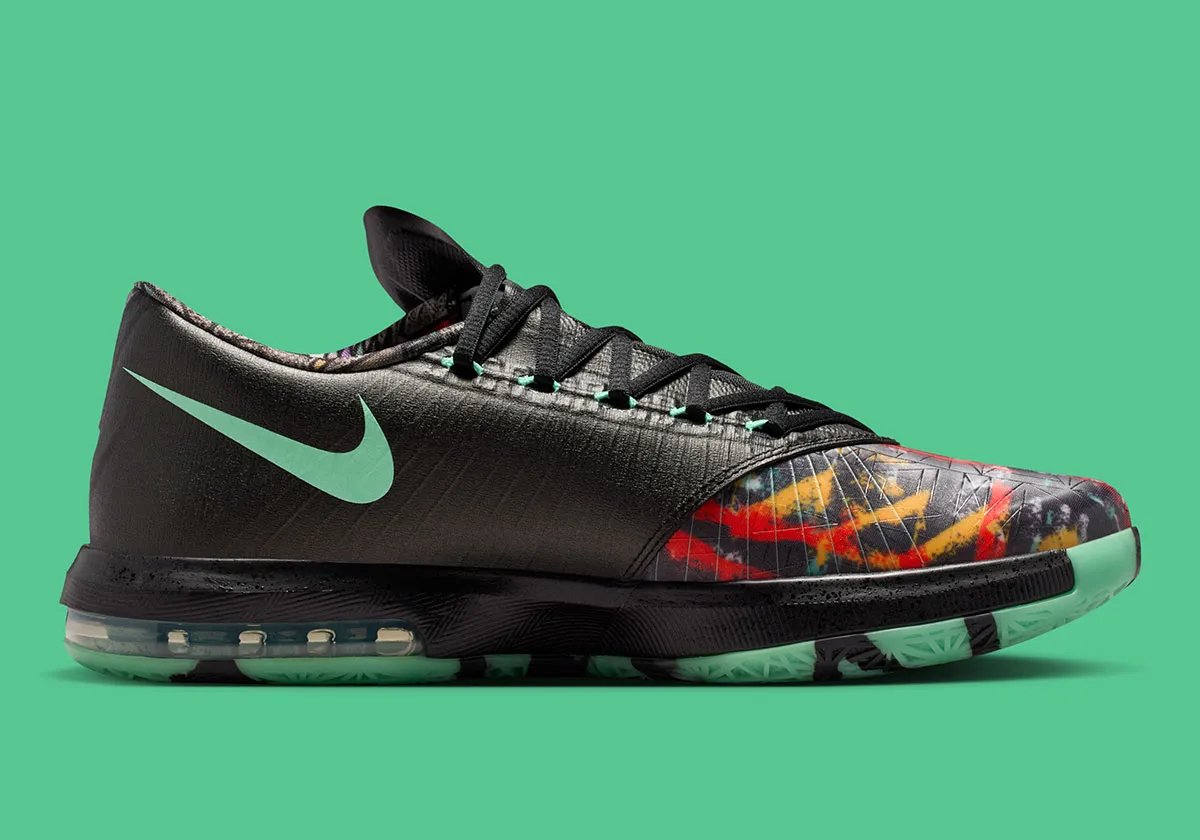 Nike KD 6 Retro All-Star colorway, side profile view showing the signature midfoot shank and cushioning geometry - detail view 2