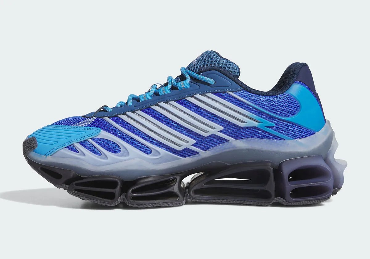 adidas Megaride AG in Hi-Res Blue with lapis mesh upper and navy cushioning unit - detail view 3