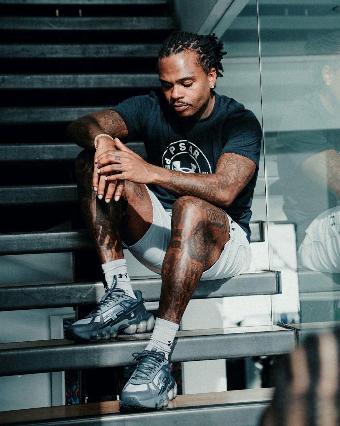 Gunna x Under Armour Scorpio sneaker, featuring spike-like midsole extrusions and HOVR cushioning technology - detail view 3