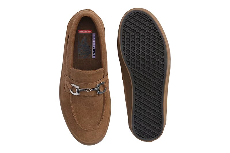 Vans Horsebit Skate Loafer in Black, showing suede upper with horsebit detail and vulcanized waffle sole - detail view 3