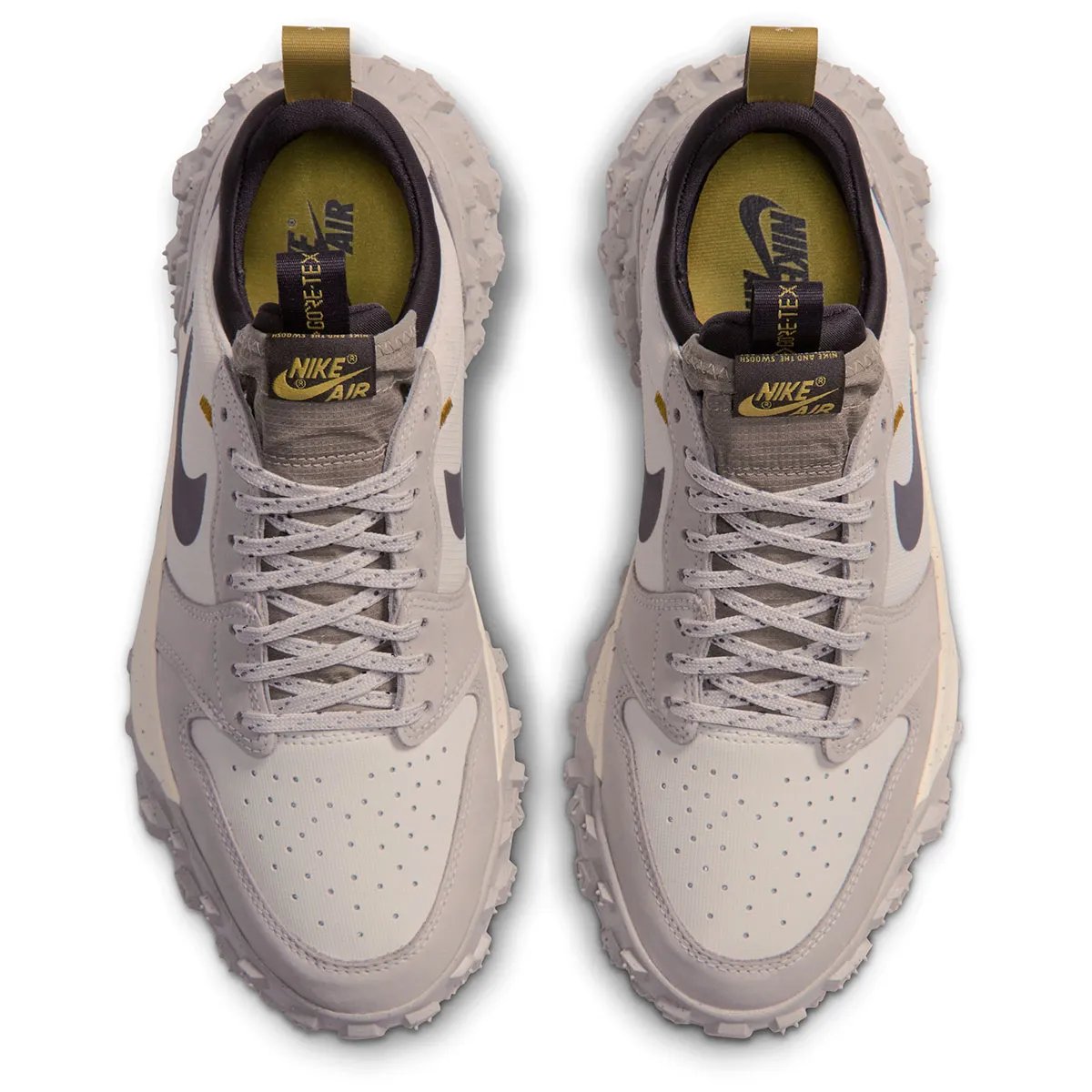 Air Jordan 1 Low Element GTX in Cream II colorway, featuring cream and light orewood brown leather with black Swoosh, shown from multiple angles - detail view 4