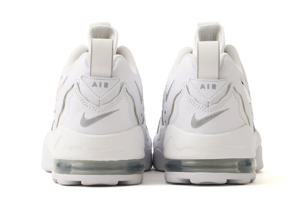 Nike Air DT Max '96 Low in white leather with metallic silver Swoosh and cutout details - detail view 1