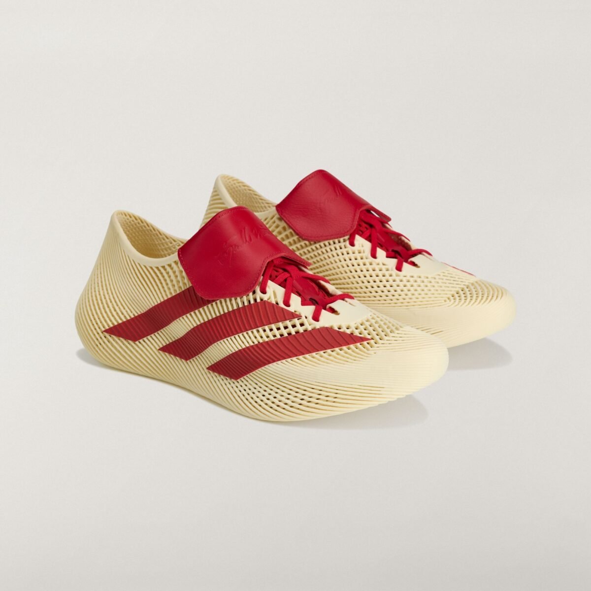 Tyrrell Winston x adidas Climacool 4D in Collegiate Red, Off White, and Matte Gold colorway, released September 2026 - detail view 1