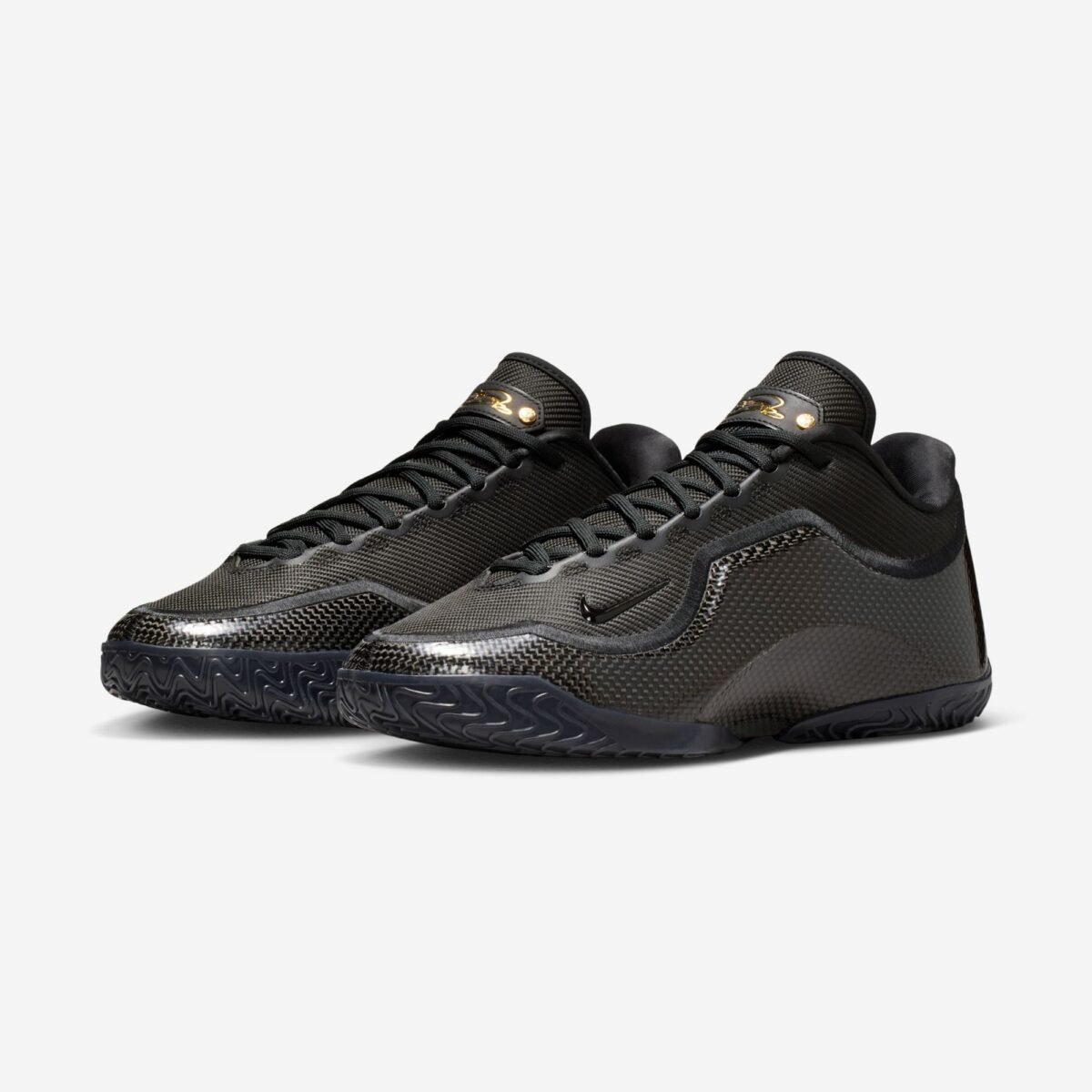 Nike LeBron 23 Masked Menace in black with protective mask-inspired design elements - detail view 1