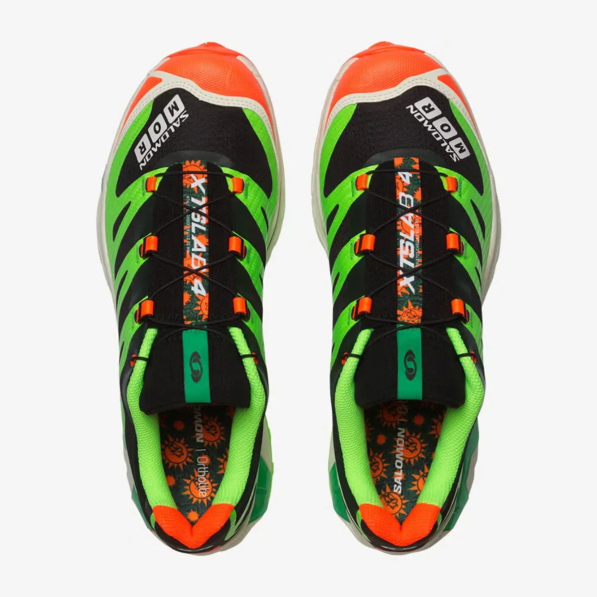 Feid x Salomon XT-4 'Ferxxocalipsis' in black and orange, side profile view - detail view 2