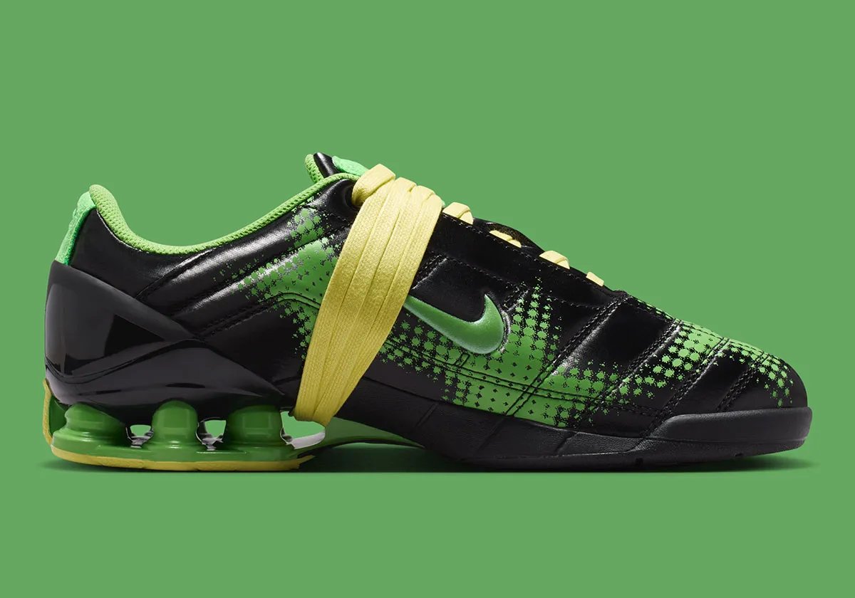 Nike T90 Shox Magia with Total 90 circular heel logo and goalkeeper-inspired textile graphics - detail view 2