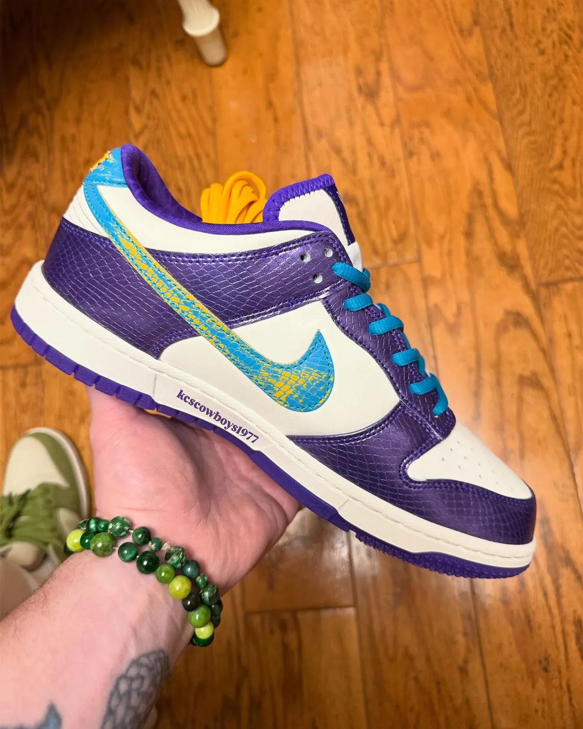 Nike Dunk Low Protro in Kobe Bryant Draft Day colorway, featuring premium leather construction and modern performance design elements - detail view 1