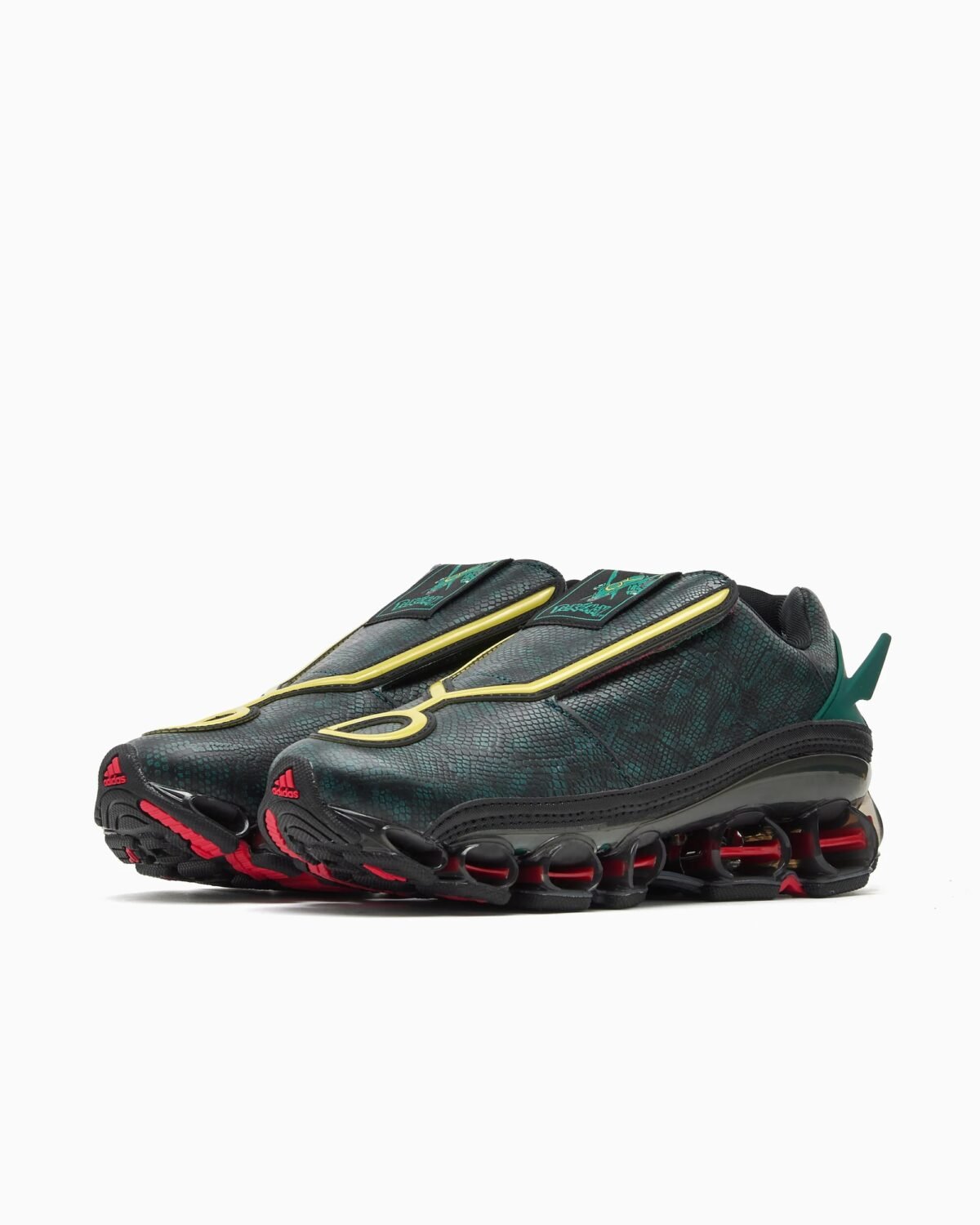 Pokémon x adidas Megaride F50 Rayquaza in green and yellow colorway, style code KI5325 - detail view 1