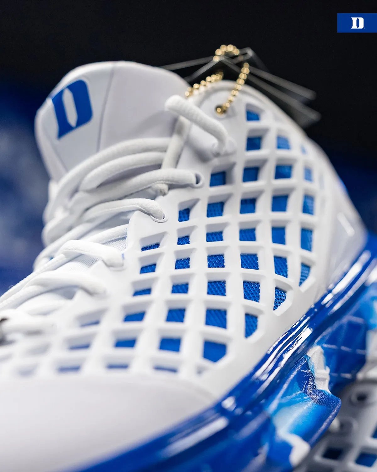 Duke's exclusive Nike Kobe 3 Low Protro player exclusive in blue and white colorway - detail view 3