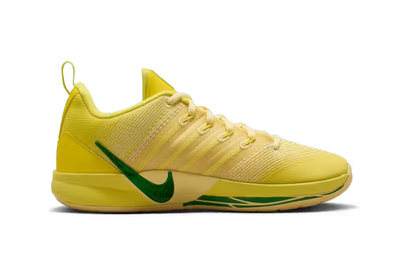 Nike Sabrina 3 in Yellow Strike, Pale Yellow, and Apple Green Oregon Ducks colorway - detail view 3